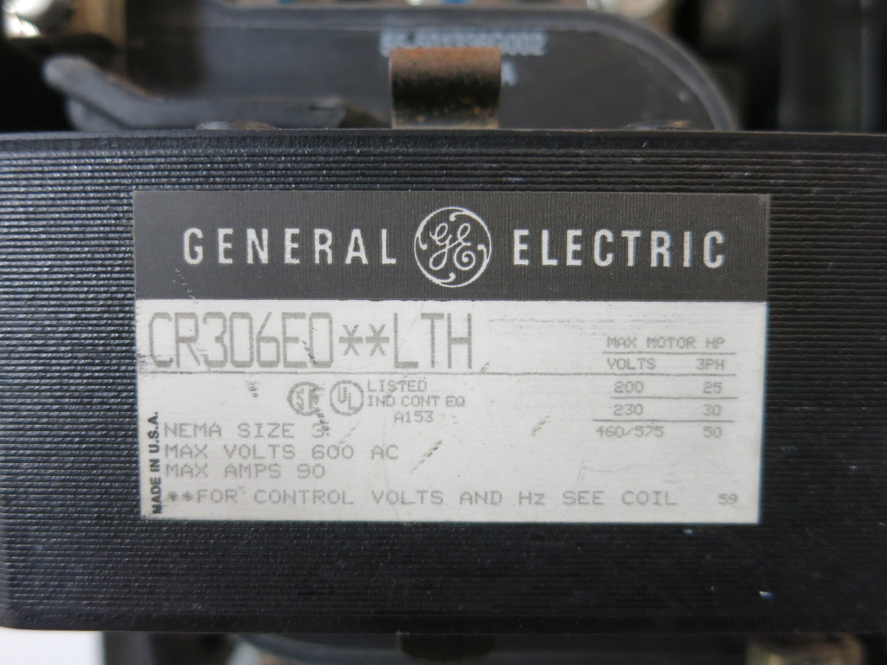 GE 8000 Size 3 Contactor 100 Amp Fusible 30" MCC Bucket CR306EO**LTH 100A (BJ1150-1)
