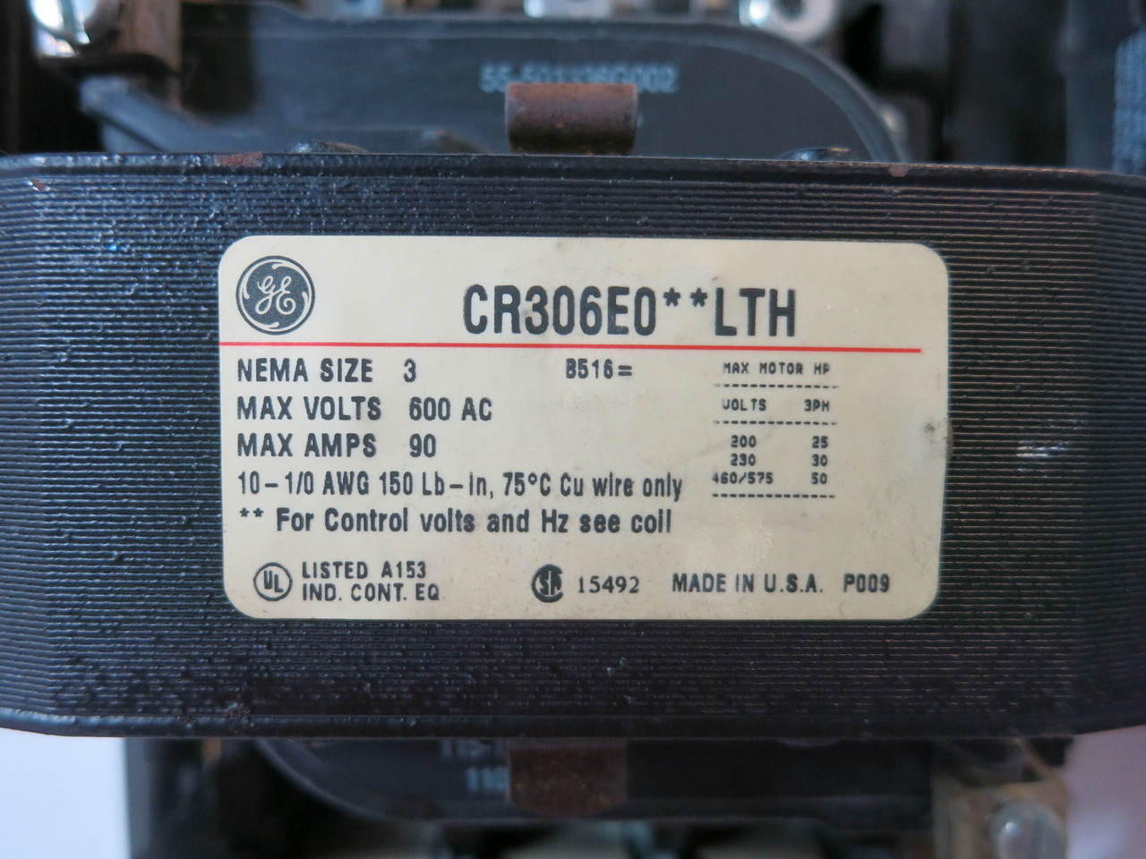 GE 8000 Size 3 Starter 100 Amp Fusible 30" MCC Bucket CR306EO**LTH 100A (BJ1152-1)