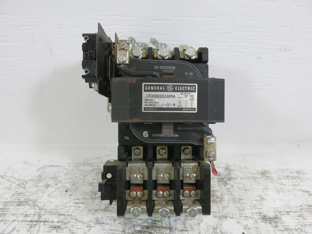 GE CR306E000ABNA Size 3 Motor Starter 90A 600V 120V Coil 40HP Sz3 90 Amp CR306E0 (BJ1153-1)