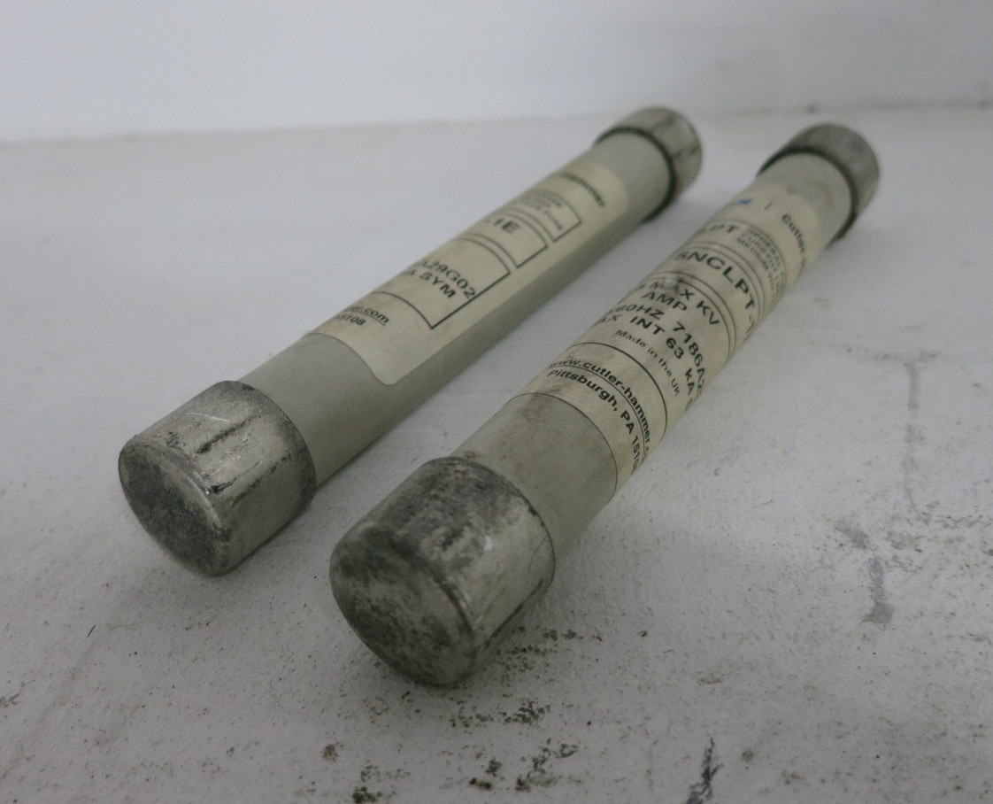 Eaton 5NCLPT-1E 5.5 kV Current Limiting Fuse 1E Amp CLPT 7186A29G02 (SET OF 2) (DW8457-1)