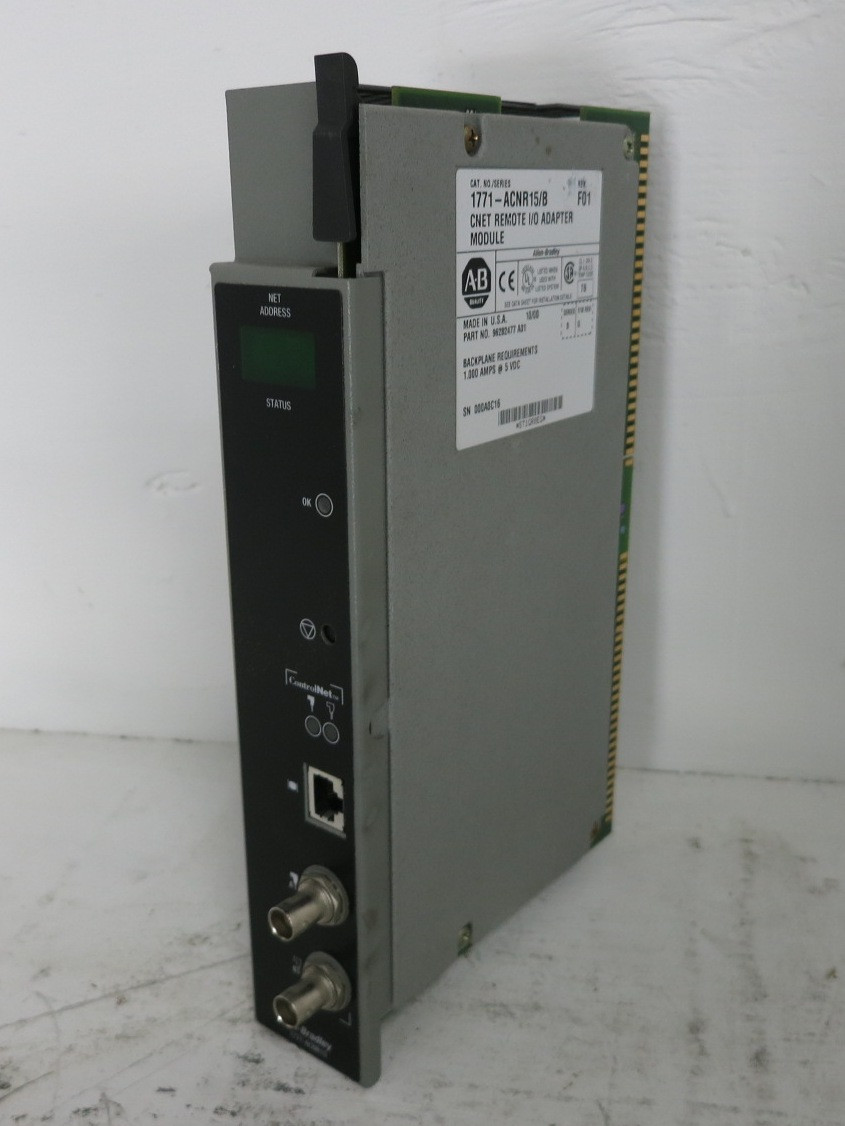 Image of Allen Bradley 1771-ACNR15 Ser B Rev F01 CNET Remote I/O Adapter Module F/W G PLC