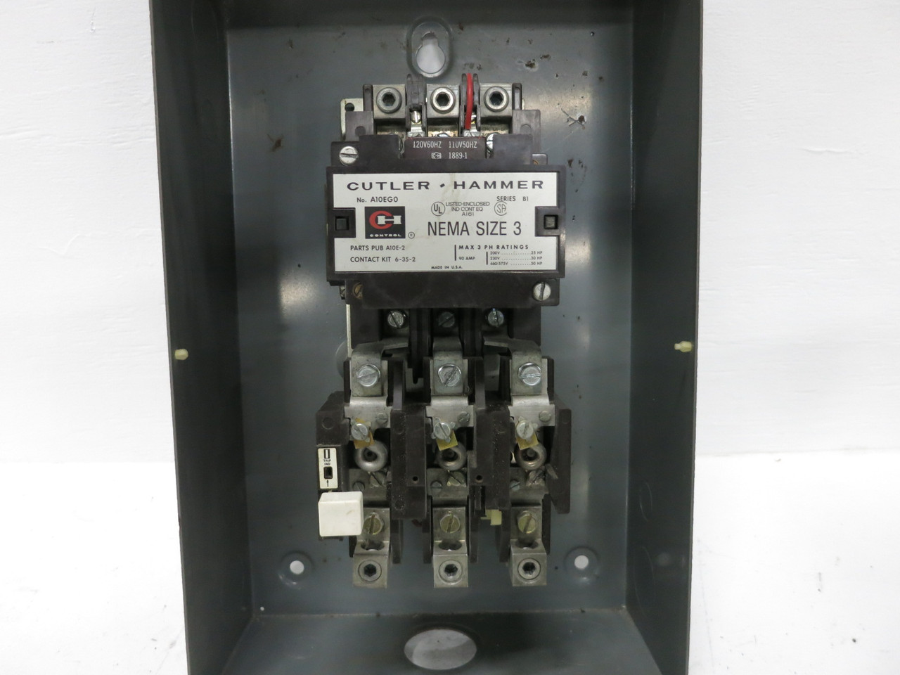 Eaton A10EG0 Enclosed Size 3 Motor Starter B1 120V Coil 90A 50 HP @ 460V A10EGO (DW8464-2)