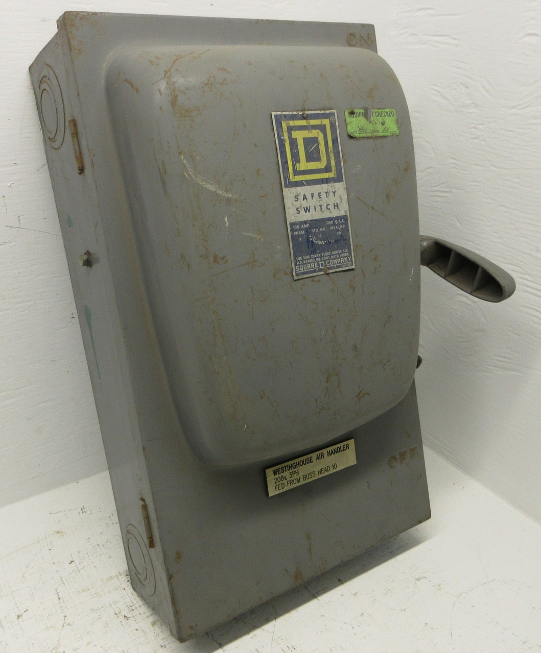Image of Square D H323N 100A 240V 4W Fusible Safety Switch Disconnect 100 Amp A1 3PH