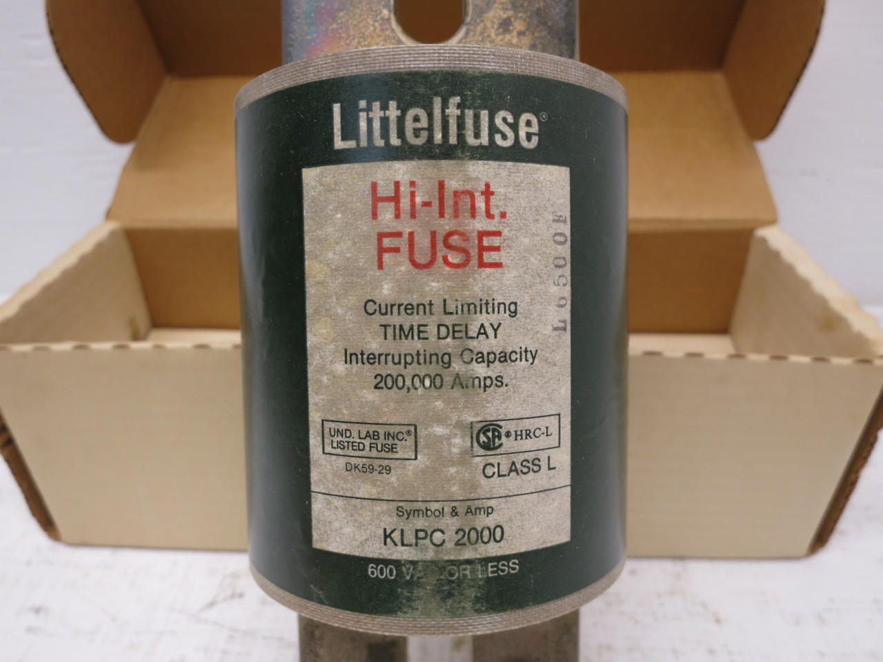 NEW Littelfuse KLPC2000 Hi-Int 2000A Fuse 600V KLP-C2000 2000 Amp Littlefuse NIB (DW8504-3)