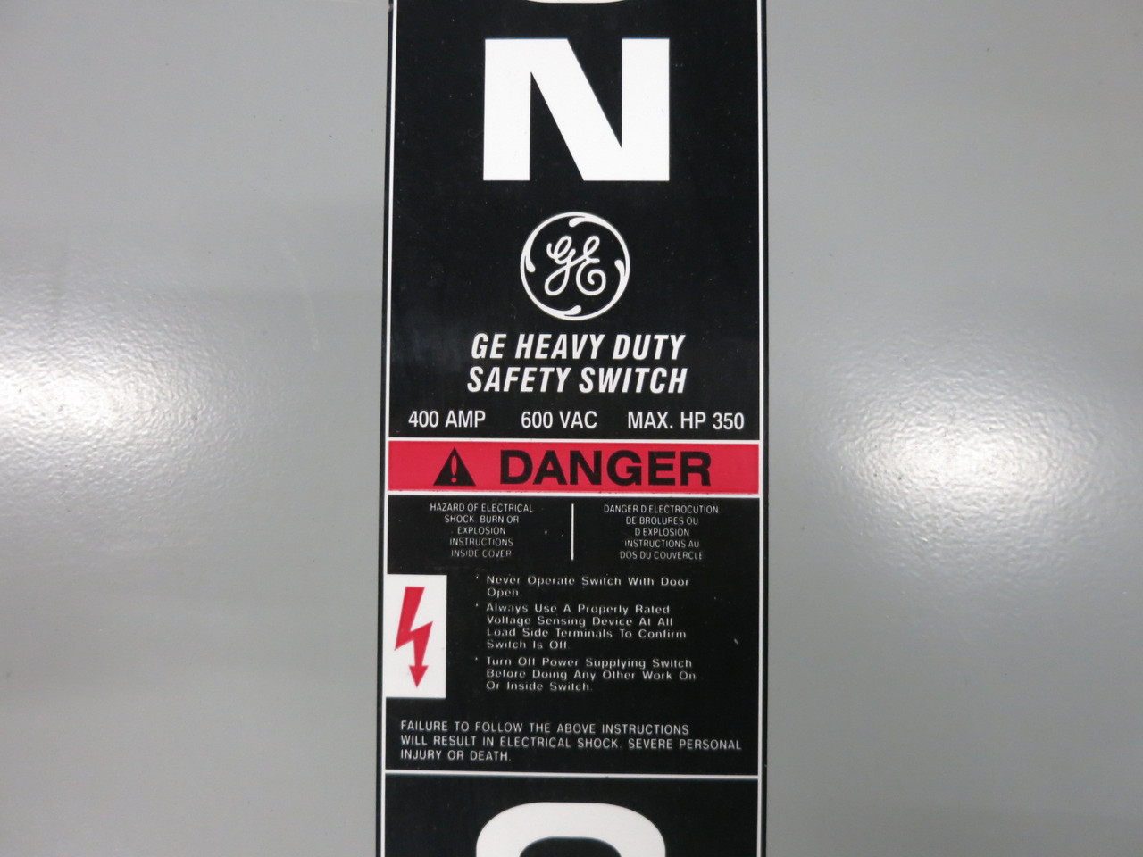 GE THN3365R 400A 600V Non-Fusible Heavy Duty Safety Switch Disconnect 400 Amp 3R (DW8519-1)