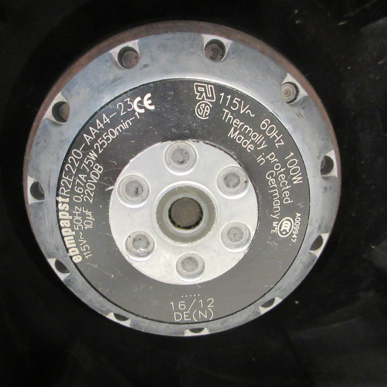 ebm-papst R2E220-AA44-23 Centrifugal Thermally Protected Fan 115V 50/60Hz 100W (AH1582-2)