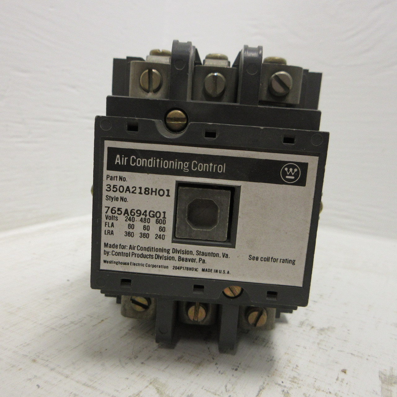NEW Westinghouse 350A218H01 AC Control Contactor (208/220V Coil) 765A694G01 NIB (AH1579-1)