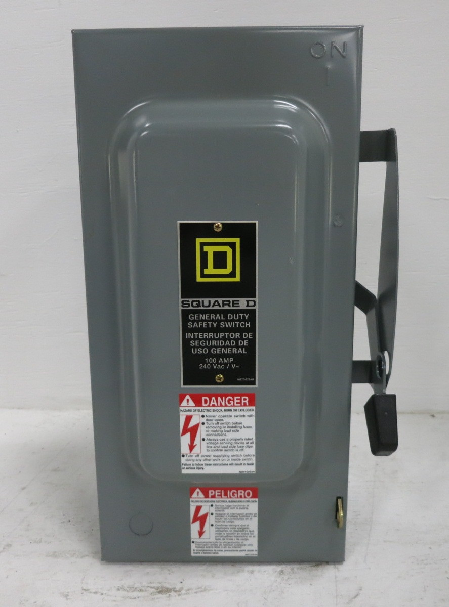Square D D323N 100A 240V Fusible Safety Switch Disconnect 100 Amp 240 VAC F3 (DW8560-1)