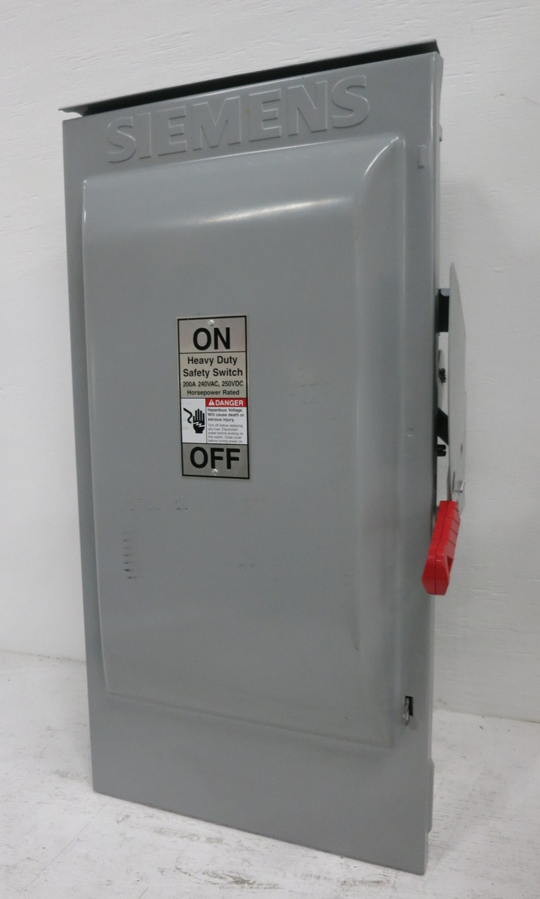 Siemens HF324NR 200A 240V Fusible Safety Switch Disconnect 200 Amp 240 VAC 3R (DW8566-1)