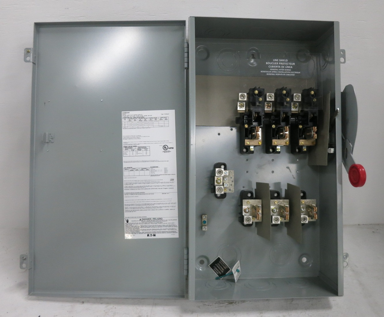NEW Eaton DH364NGK 200A 600V Fusible Safety Switch Disconnect 200 Amp DH364-NGK (DW8572-1)