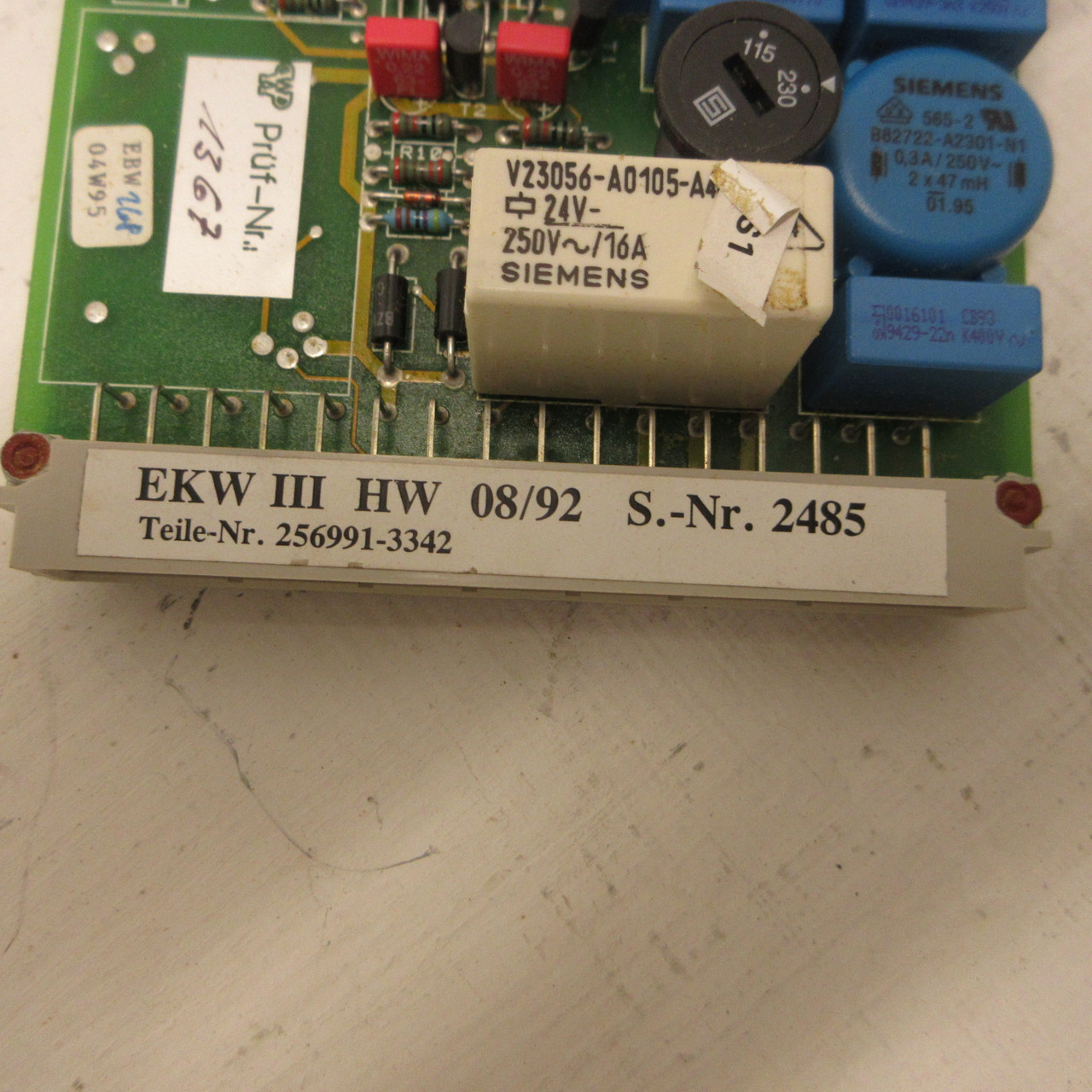 Siemens EKW III HW 08/92 Control Board PLC Card 256991-3342 Module PC612 B1500 (AH1601-1)