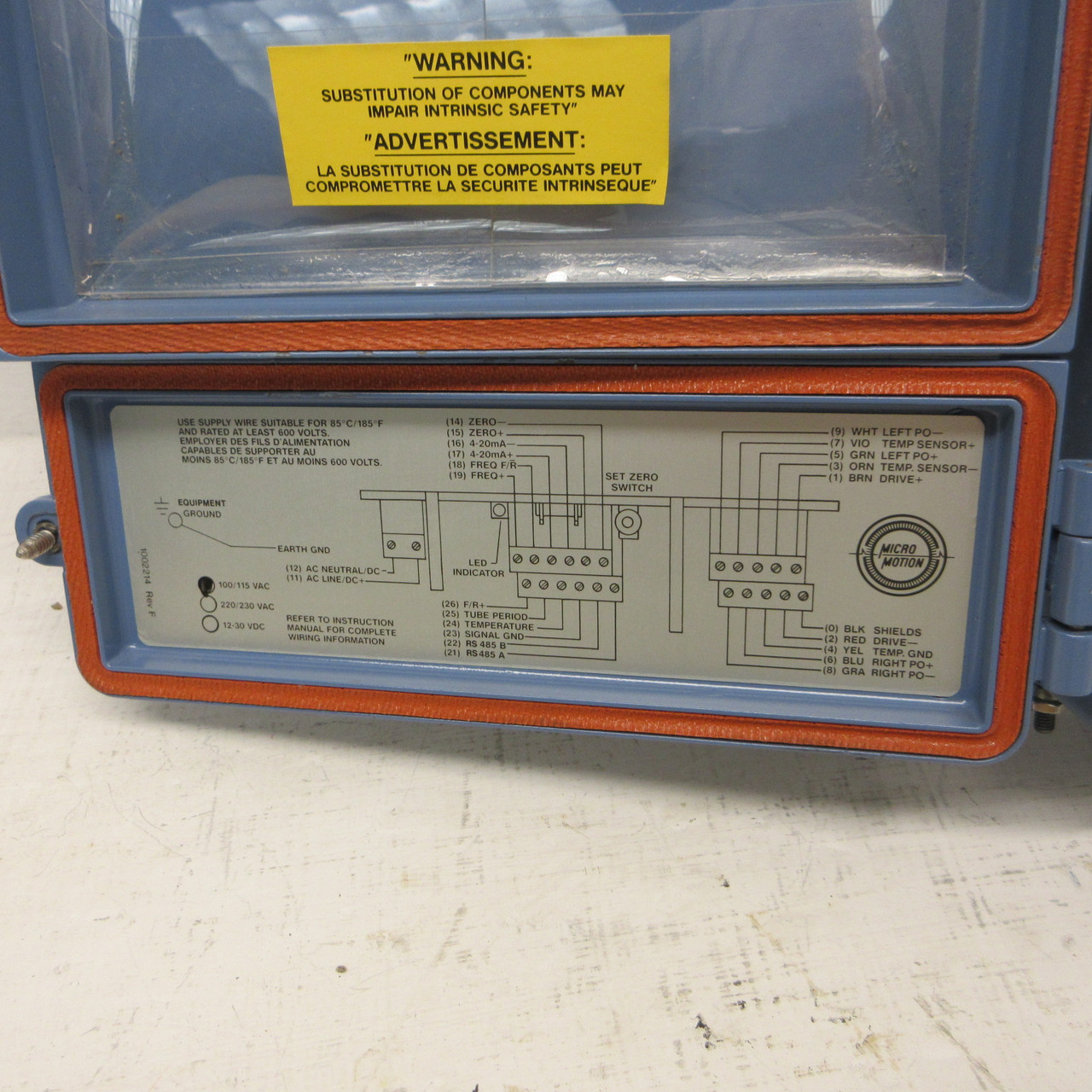 Micro Motion RFT97121PNU Remote Flow Transmitter Recorder P/N: 0267901 Rev F (AH1600-1)