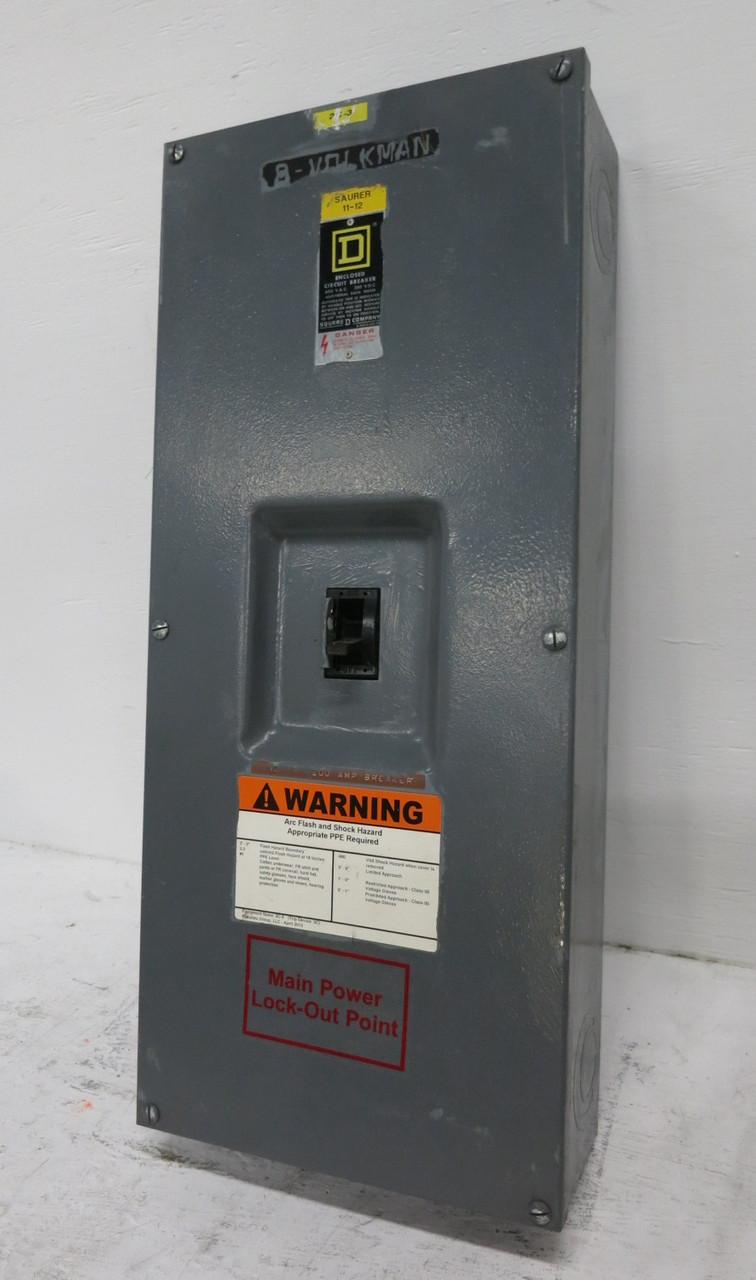 Square D KA225S Ser E1 225A 600V Circuit Breaker Enclosure 200 Amp KAL36200 (DW8577-4)