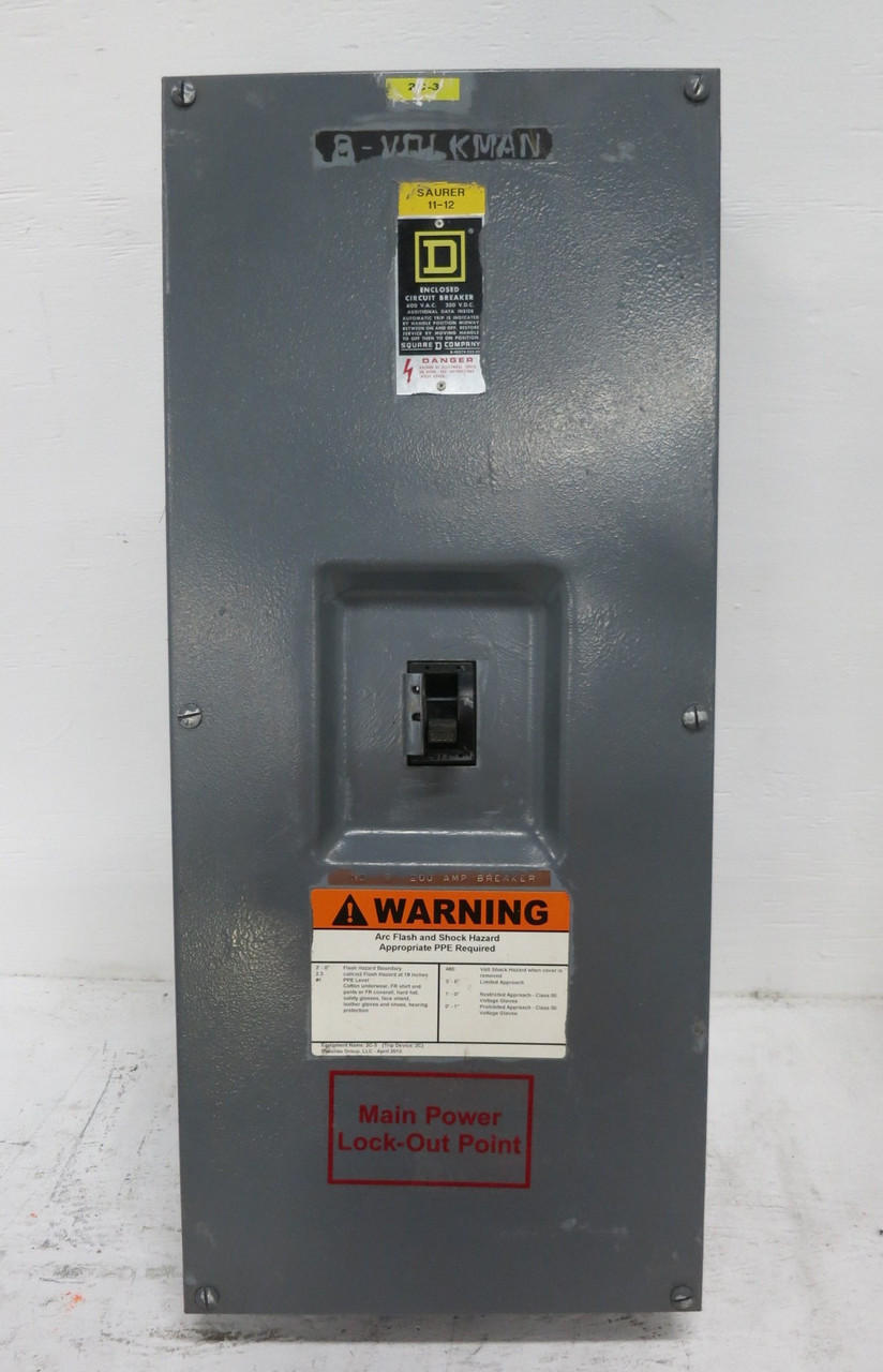 Square D KA225S Ser E1 225A 600V Circuit Breaker Enclosure 200 Amp KAL36200 (DW8577-4)