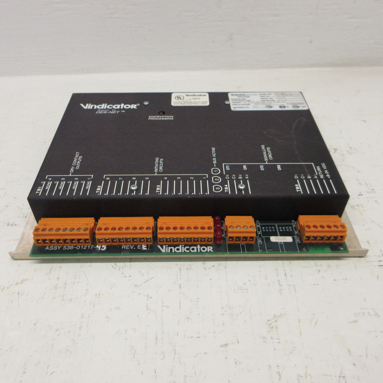 Vindicator DES-6842 DES-NET 548-01216-45 Rev E Encryption Processor Burglar Alarm (AH1622-3)