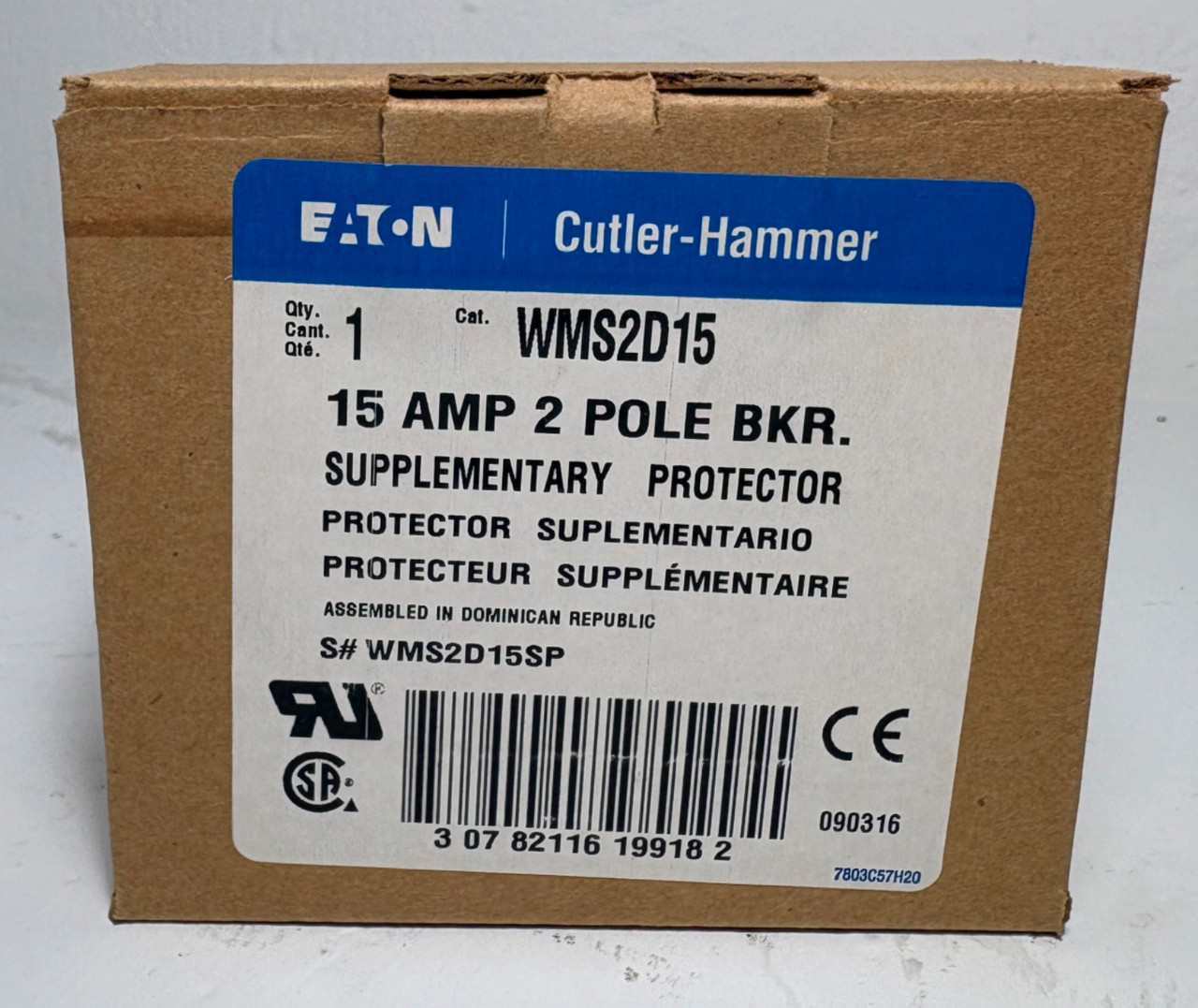 NEW Eaton Lot of 10 WMS2D15 15A 2P Circuit Breaker Protector D15 480V 15 Amp x10 (EM6002-1)