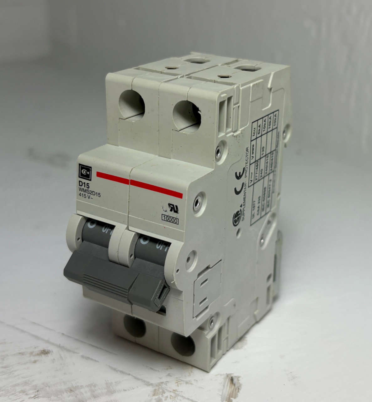 NEW Eaton Lot of 10 WMS2D15 15A 2P Circuit Breaker Protector D15 480V 15 Amp x10 (EM6002-1)