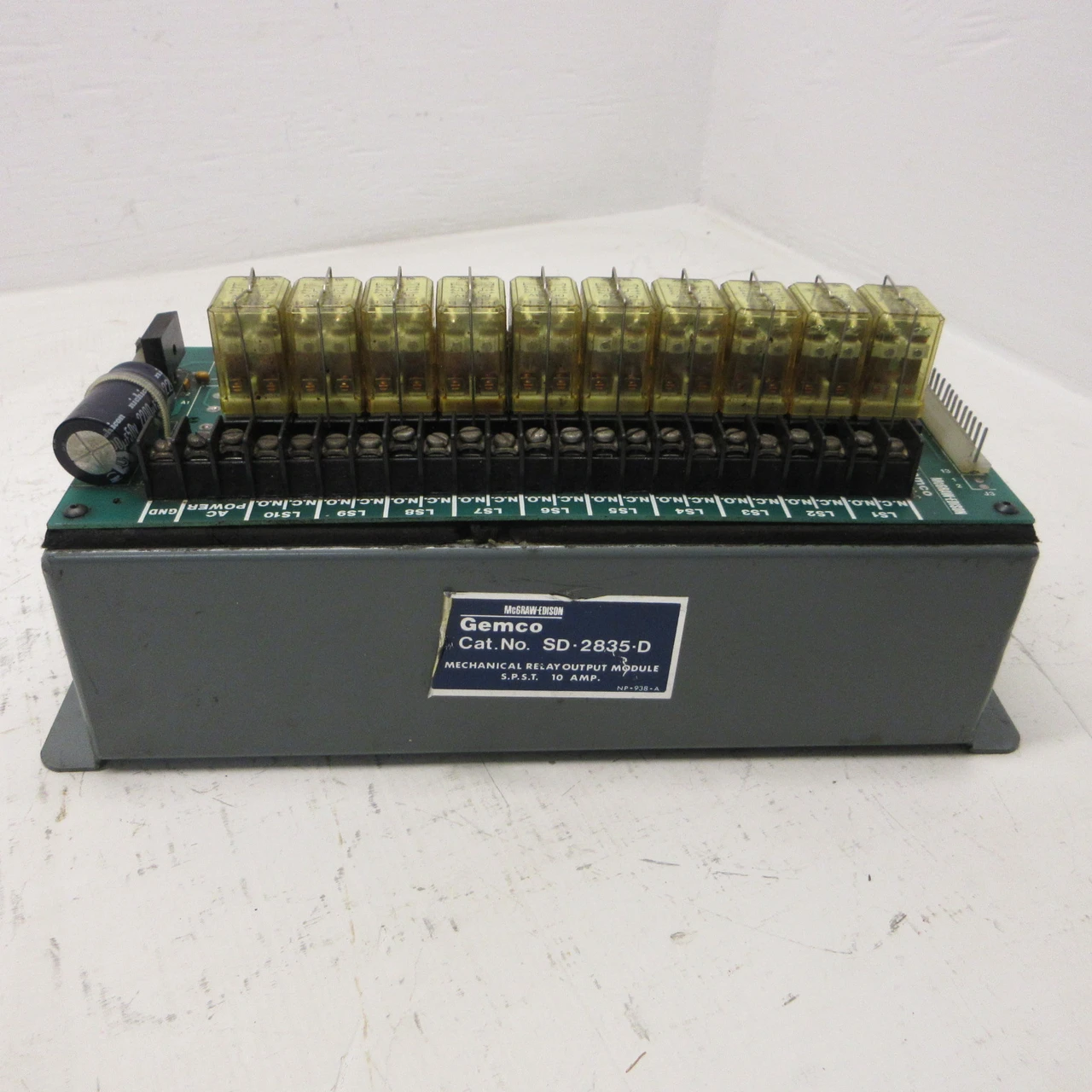 McGraw Gemco SD-2835-D Mechanical Relay Output Module SPST 10 Amp SD-0324700-C (AH1626-1)