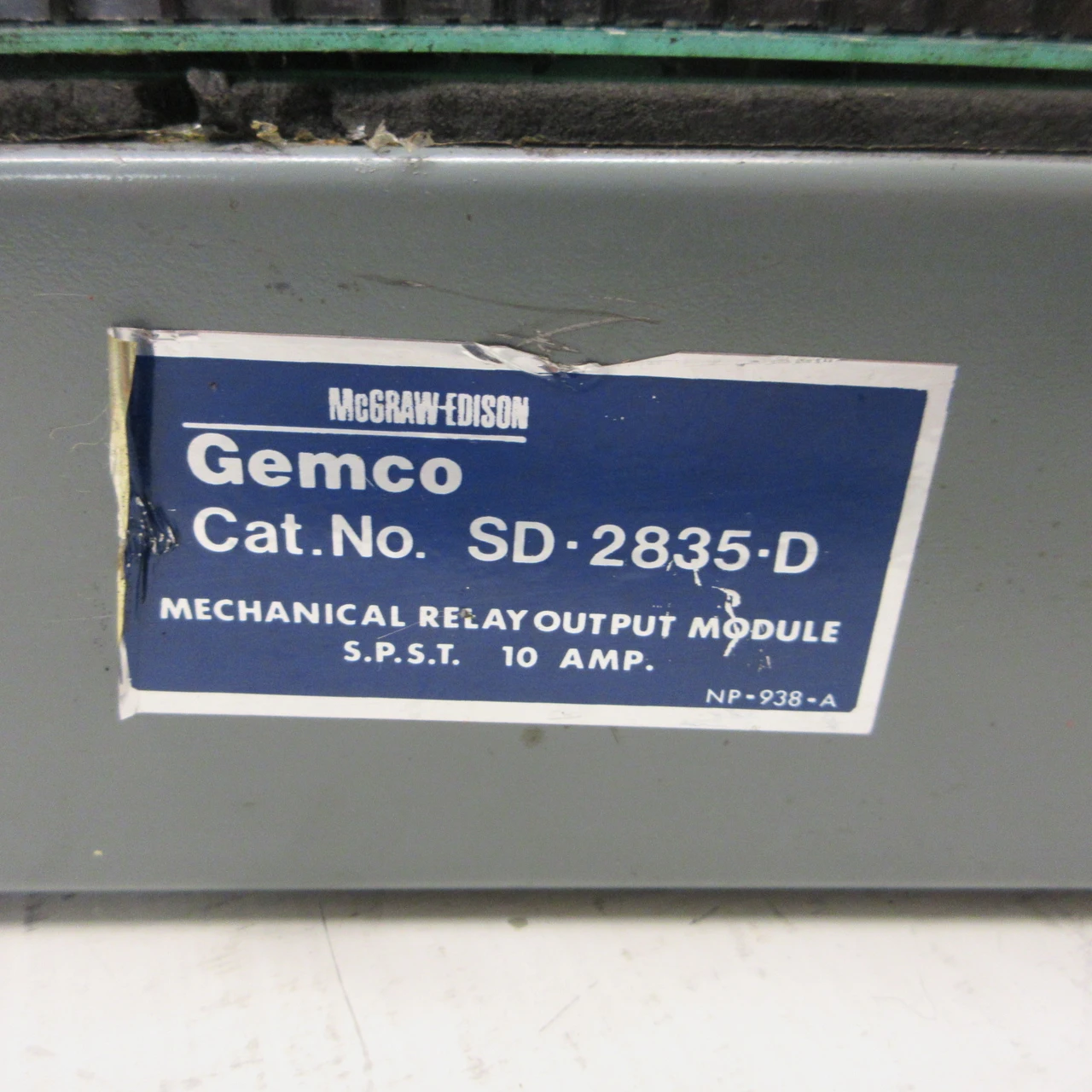 McGraw Gemco SD-2835-D Mechanical Relay Output Module SPST 10 Amp SD-0324700-C (AH1626-1)