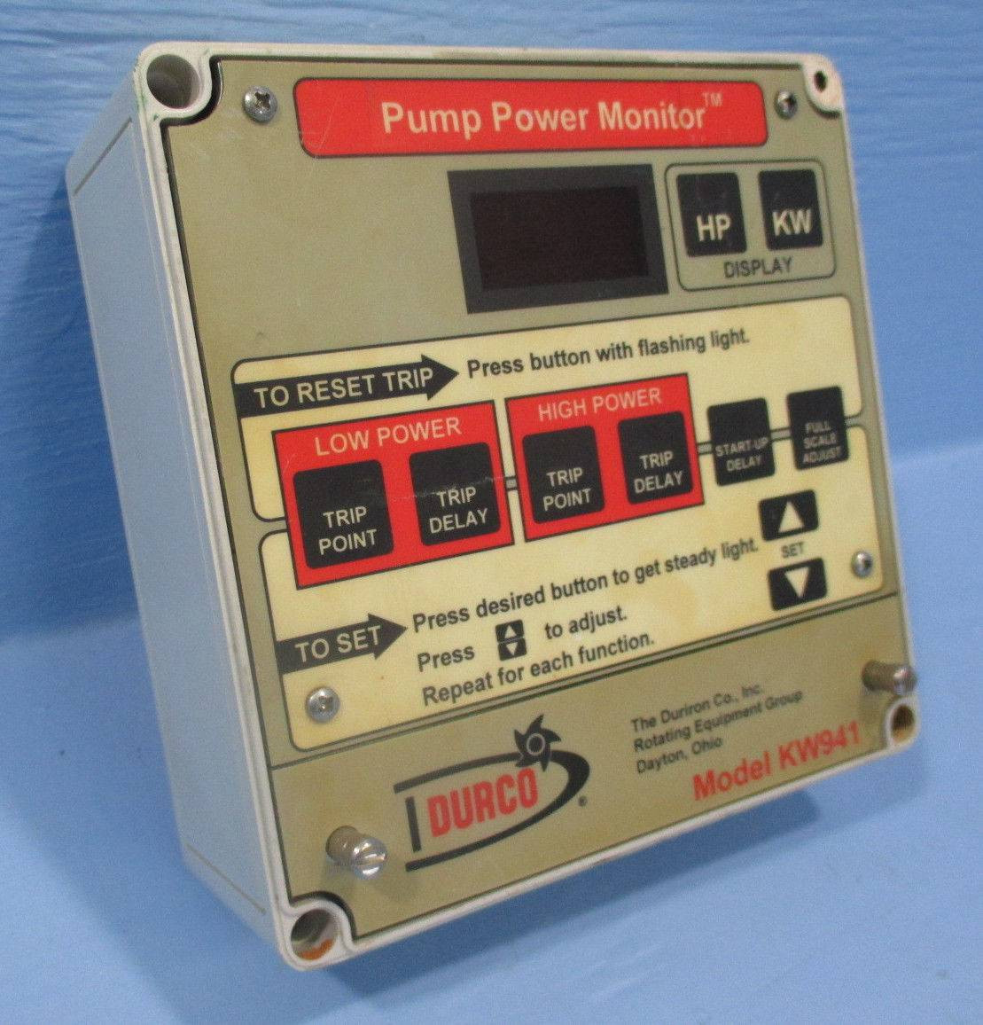 Durco Pump Power Monitor Model KW941 AY55611D 110V (EBI1203-8)