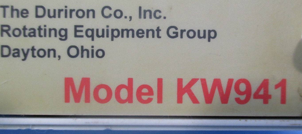 Durco Pump Power Monitor Model KW941 AY55611D 110V (EBI1203-8)