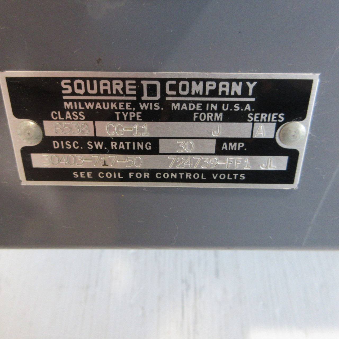 Square D 30A Non-Fusible Size 1 Starter Combination Box 30 Amp Combo 8536-SCO-3 (AH1627-1)