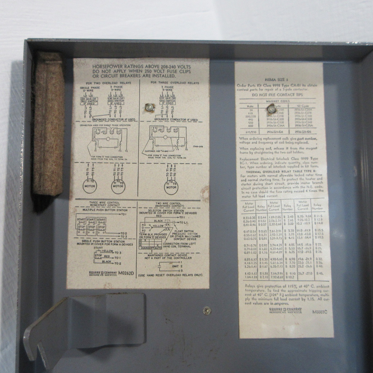 Square D 30A Non-Fusible Size 1 Starter Combination Box 30 Amp Combo 8536-SCO-3 (AH1627-1)