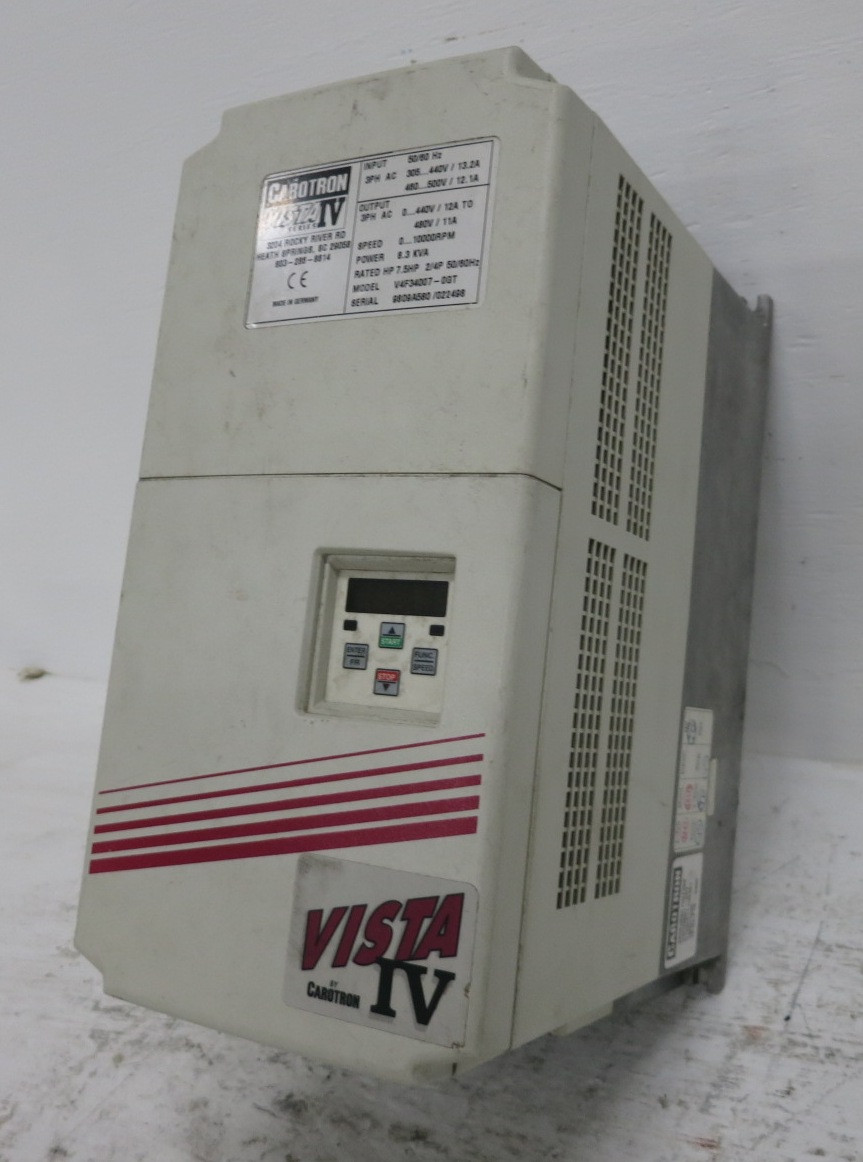 Carotron V4F34007-0GT 7.5 HP Vista IV AC VS Drive 440/480V 3PH VFD (DW8623-1)