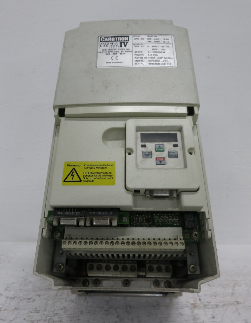 Carotron V4F34007-0GT 7.5 HP Vista IV AC VS Drive 440/480V 3PH VFD (DW8623-1)