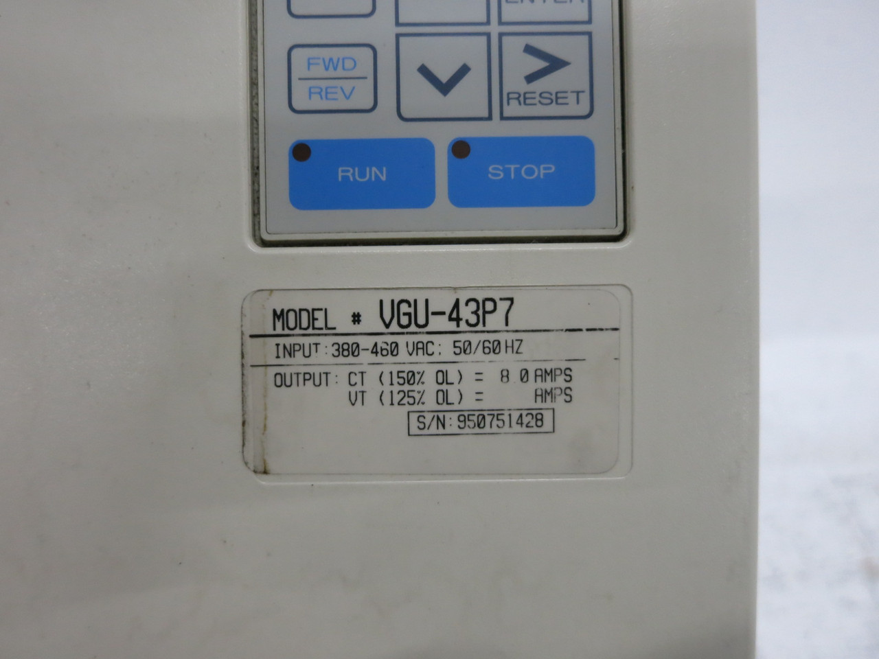 Saftronics CIMR-VGU43P7 5 HP AC VS Drive 460V VGU-43P7 Yaskawa VFD Inverter (DW8621-1)