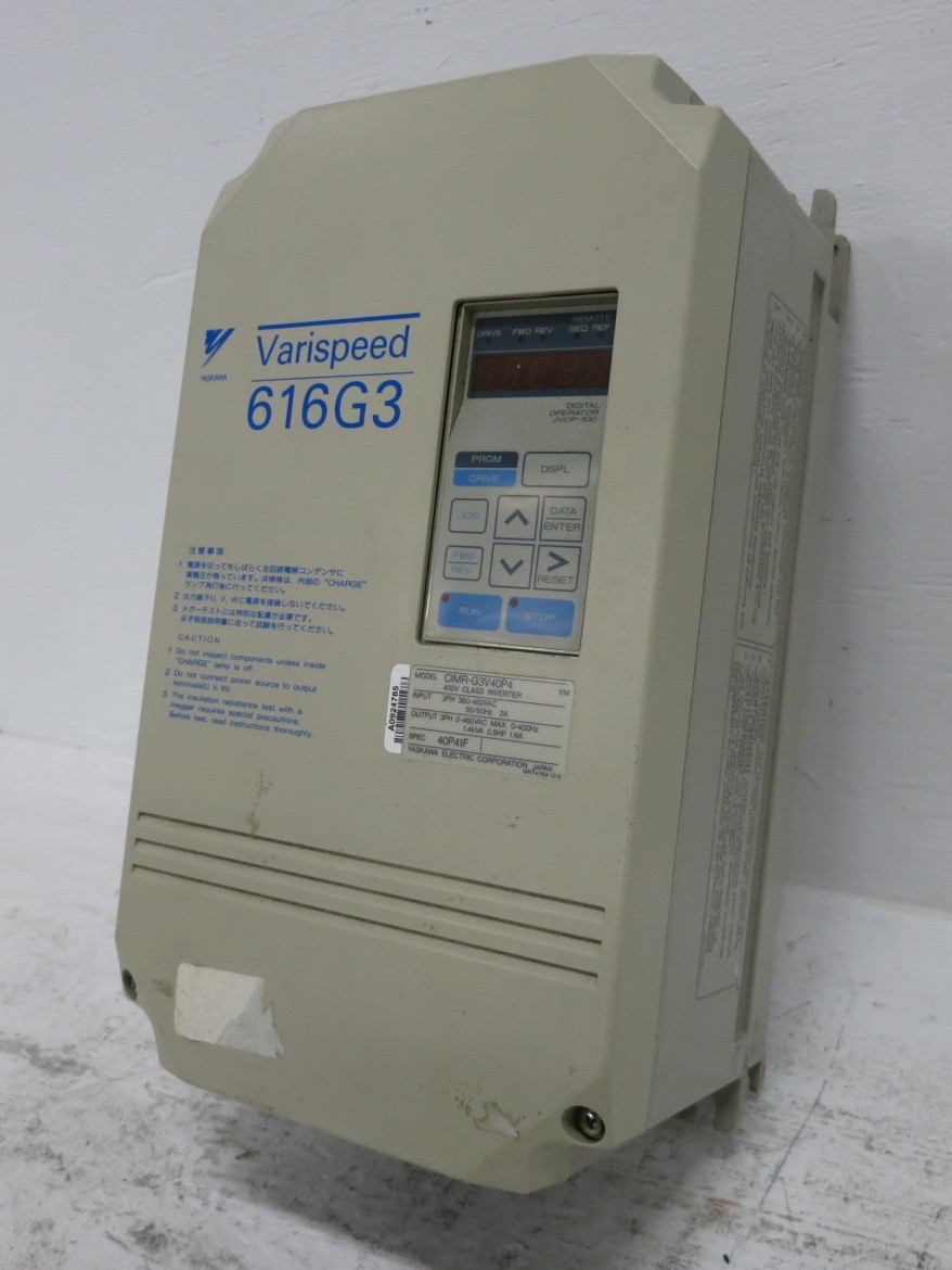 Yaskawa CIMR-G3V40P4 0.5 HP AC VS Drive Varispeed Inverter 460V VFD 616G3 40P41F (DW8620-2)