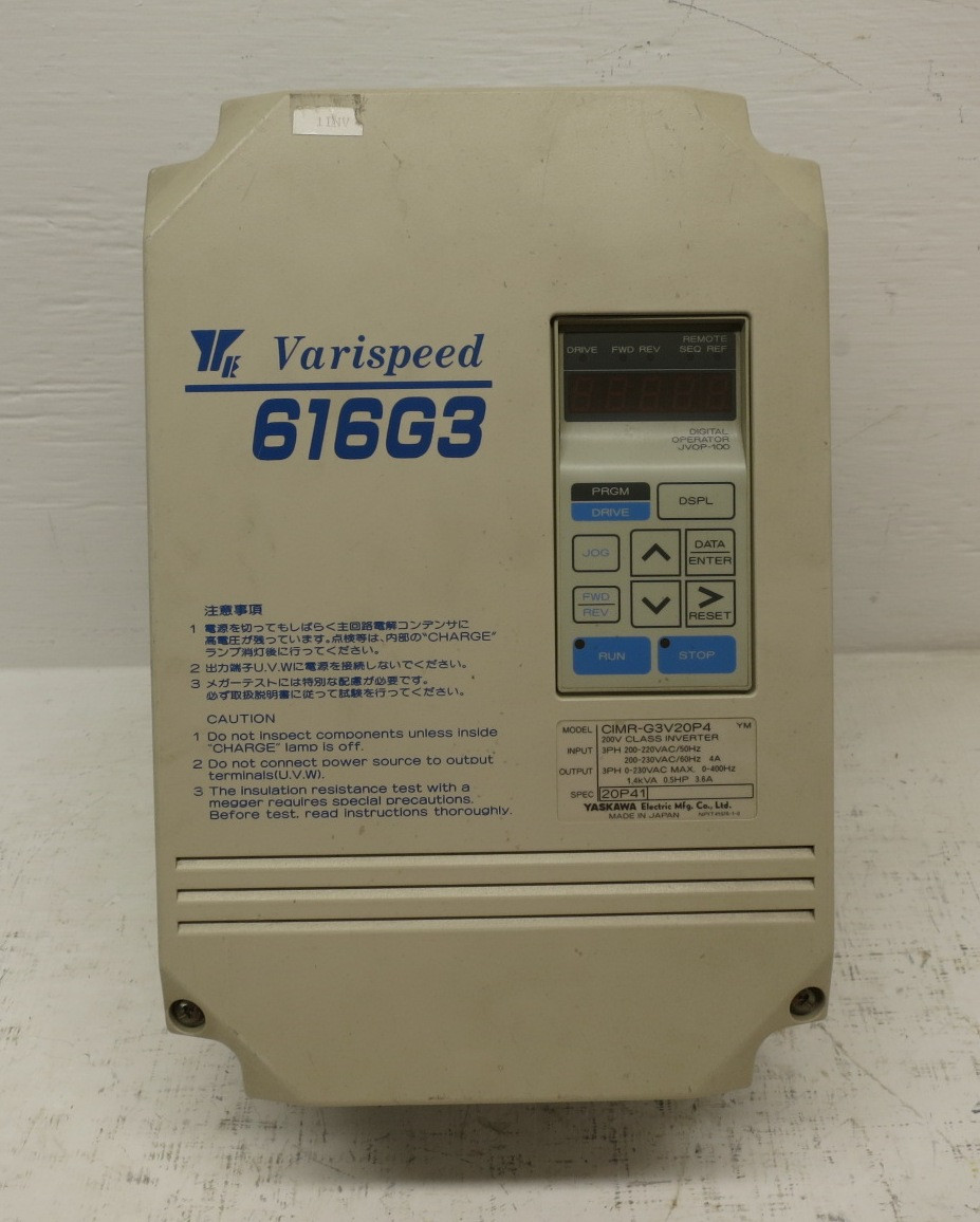 Yaskawa CIMR-G3V20P4 0.5 HP Varispeed Inverter AC VS Drive 230V VFD 20P41 616G3 (DW8631-2)
