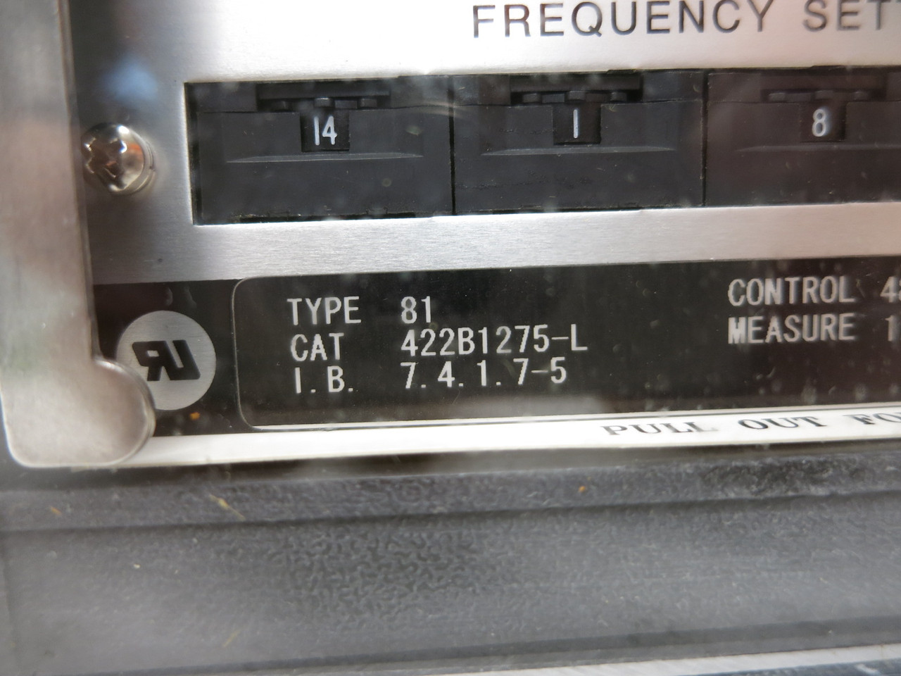 NEW ABB 422B1275-L Type 81 Circuit Shield Frequency Relay Control 48/125 VDC (DW8630-1)