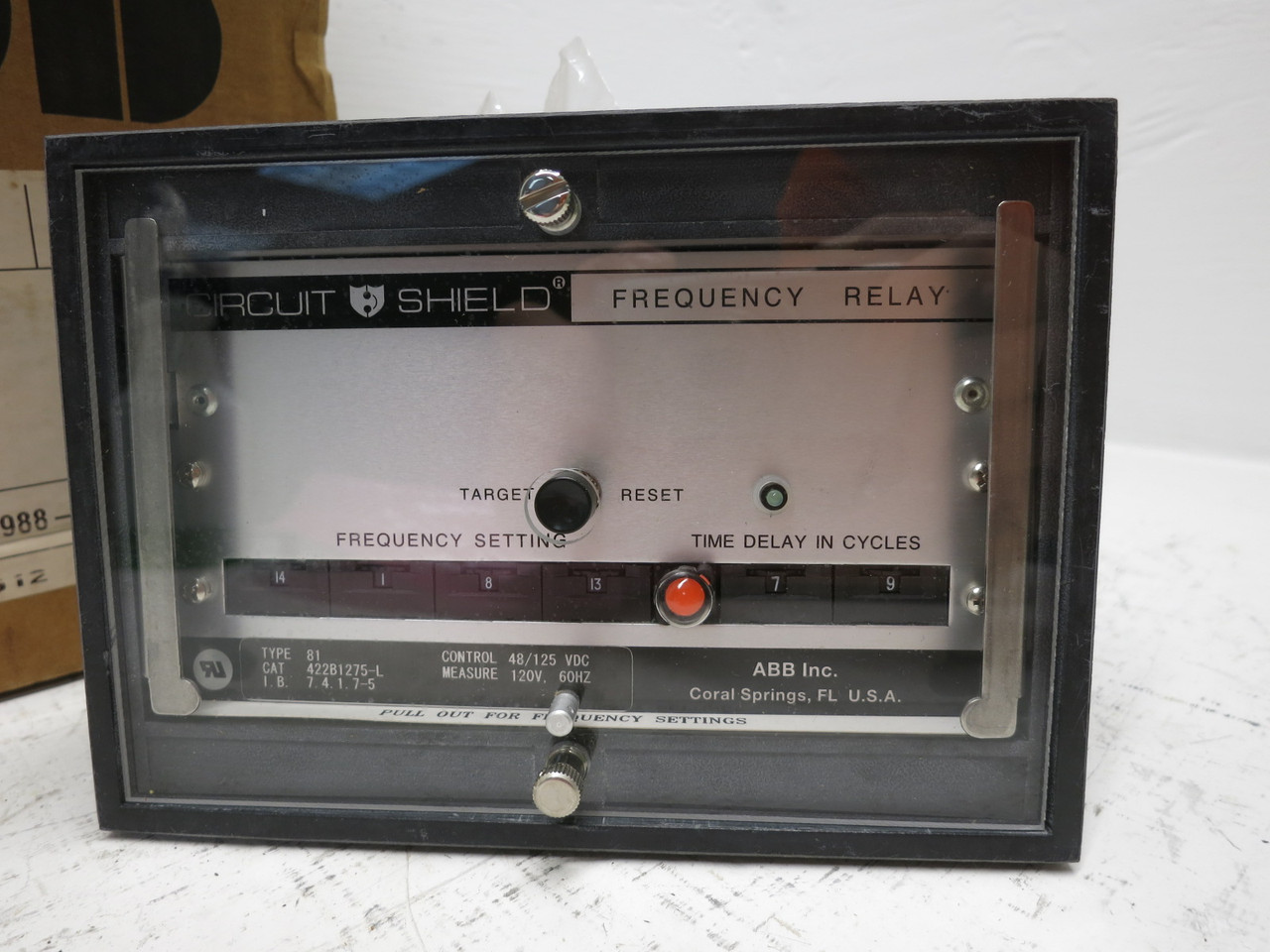 NEW ABB 422B1275-L Type 81 Circuit Shield Frequency Relay Control 48/125 VDC (DW8630-1)