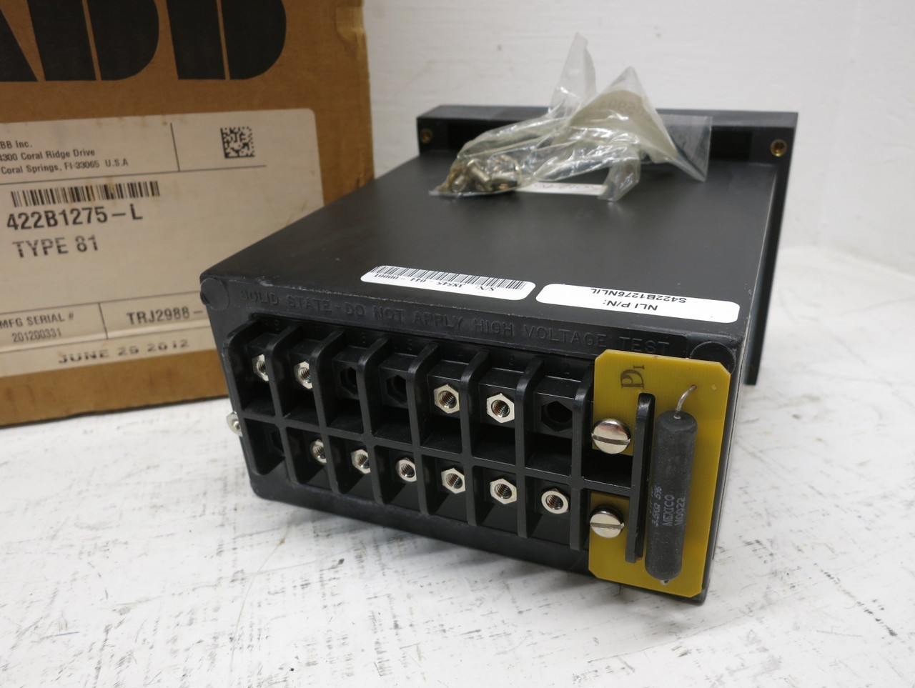 NEW ABB 422B1275-L Type 81 Circuit Shield Frequency Relay Control 48/125 VDC (DW8630-1)