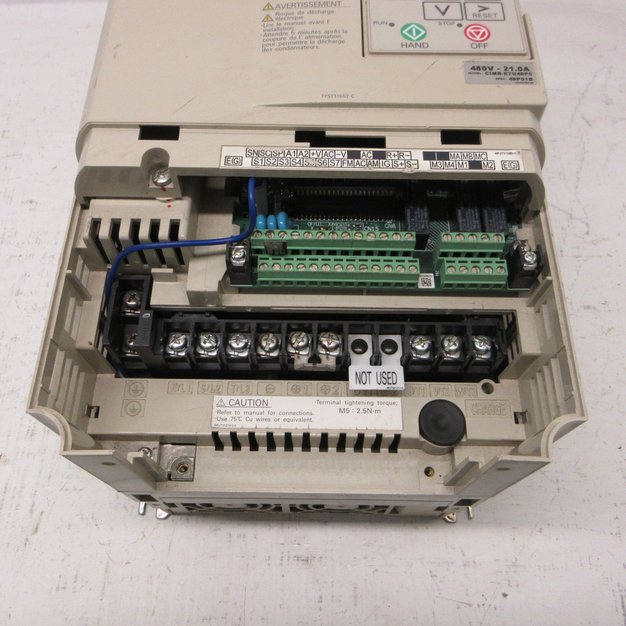 Yaskawa Varispeed E7 CIMR-E7U49P0 15 HP 480V 21A AC VS Drive CIMRE7U49P0 (flaw) (AH1660-1)