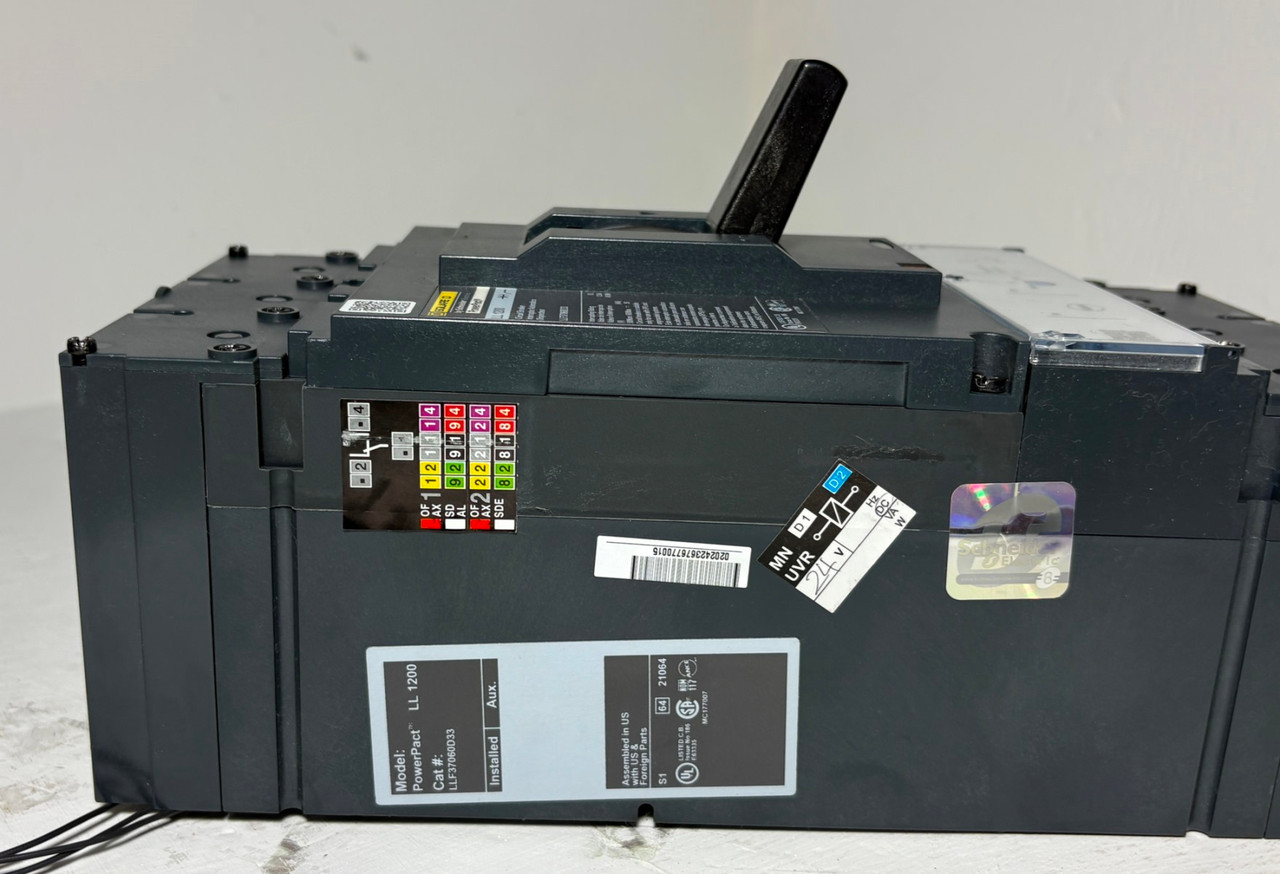Square D LL 1200 Amp LLF37060D33 PowerPact DC Circuit Breaker 600 Amp Trip 600A (EM6009-2)