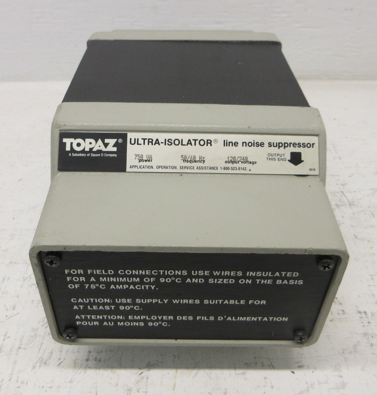Topaz 91097-11 Ultra-Isolator Line Noise Suppressor 750VA 0.005pf 120/240V 1PH (AH1682-1)