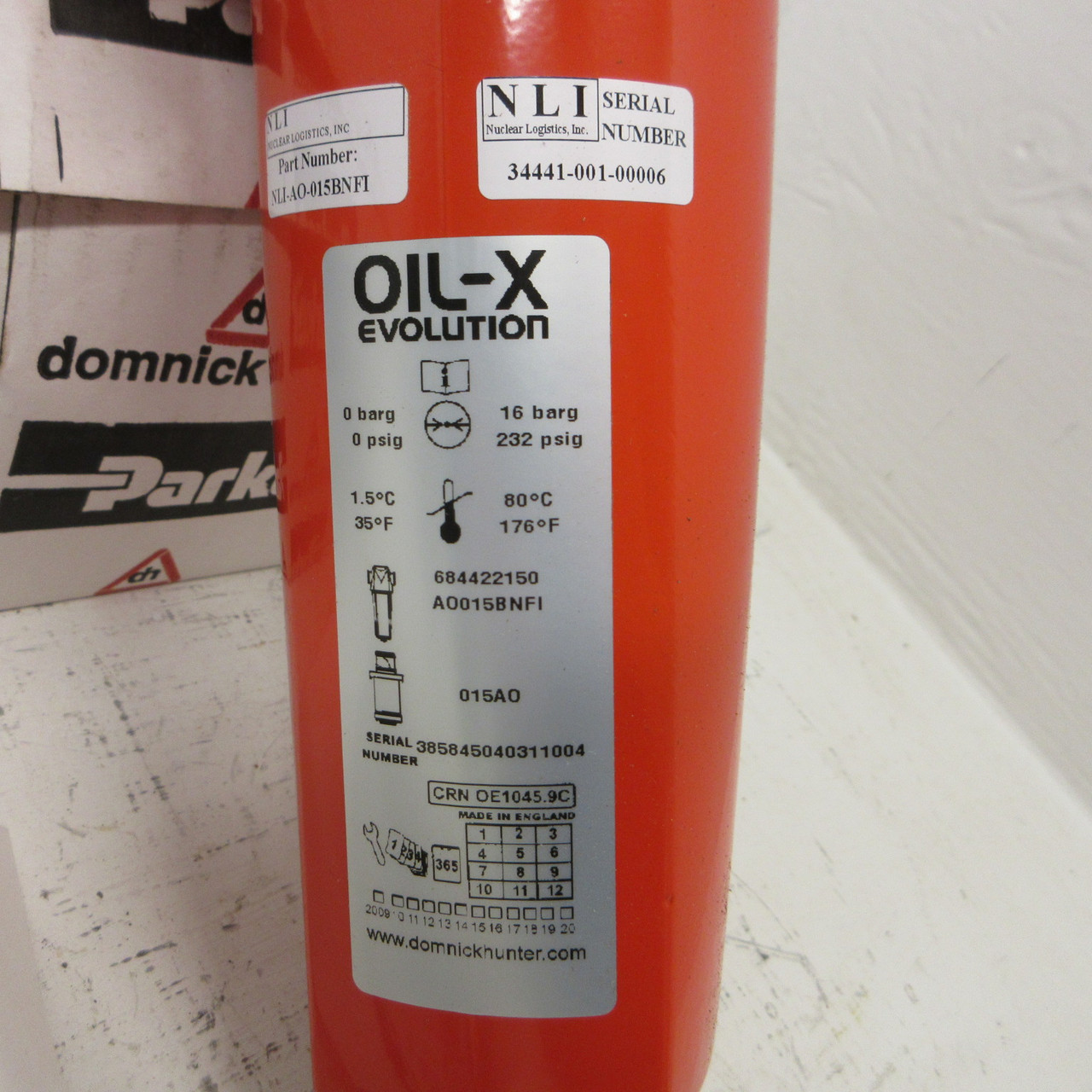 NEW Parker Domnick Hunter Oil-X Evolution NLI-AO-015BNFI Filter 232 psig NIB (AH1693-1)