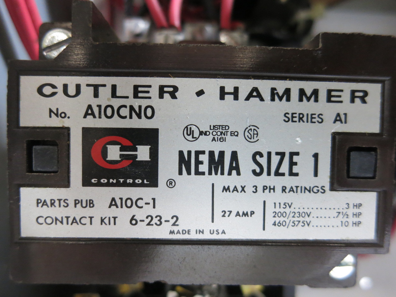 Cutler Hammer F10 Unitrol Size 1 Starter 30A Fusible Type 12" MCC Bucket 30 Amp (BJ1180-9)