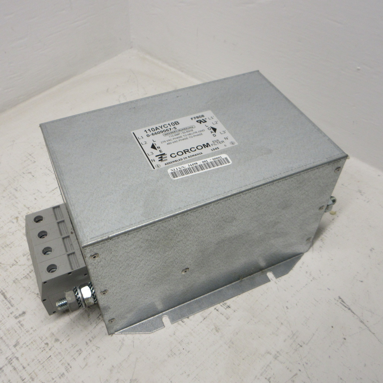 NEW TE Connectivity Corcom 110AYC10B Power Line Filter 50Hz/60Hz 110A 480VAC NIB (AH1704-1)