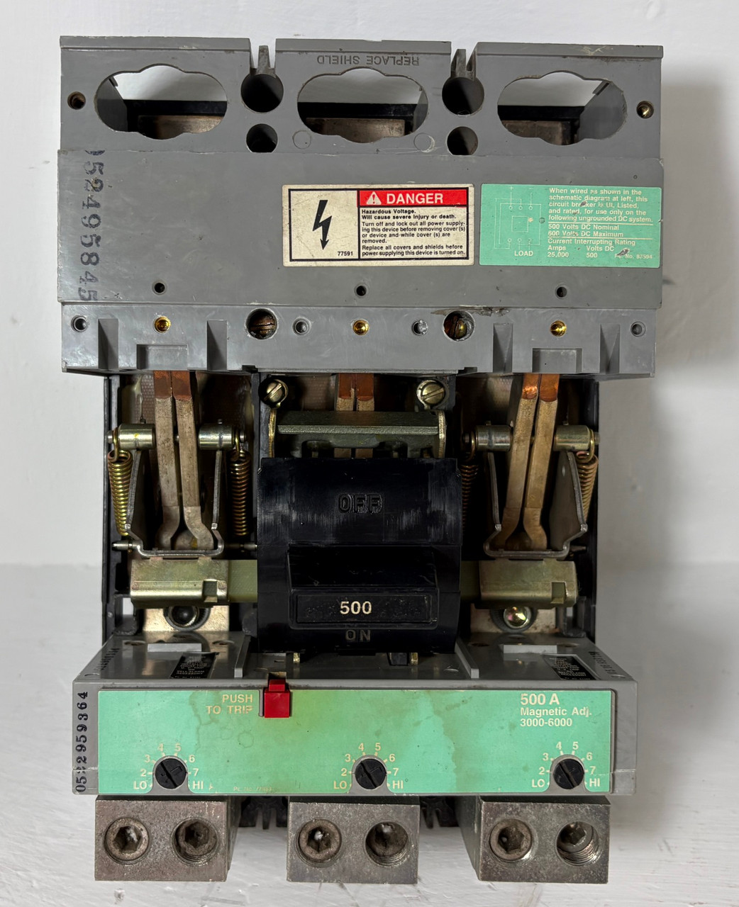 Siemens LXD63B500 500A Sentron Circuit Breaker Type LXD6 3P 600V I-T-E 500 Amp (EM6011-1)