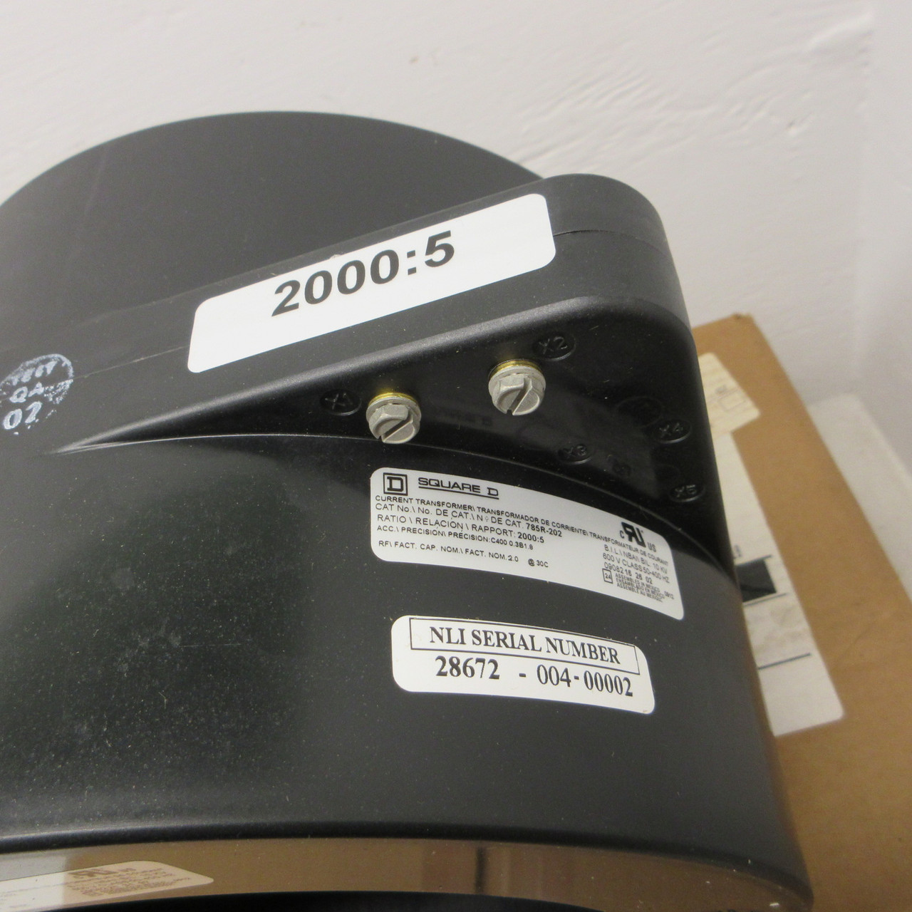 NEW Square D 785R-202 2000:5 Ratio 600V Current Transformer CT BIL: 10KV NIB (AH1709-2)