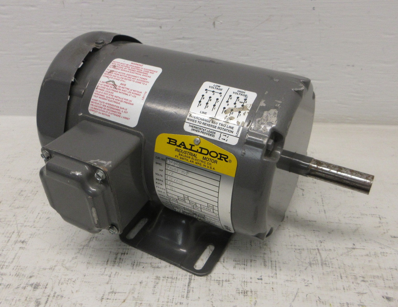 NEW Baldor M3538 1/2 HP AC Motor 1725 RPM 230/460V 3PH TEFC SPEC: 34A61-872 NNB (AH1708-1)