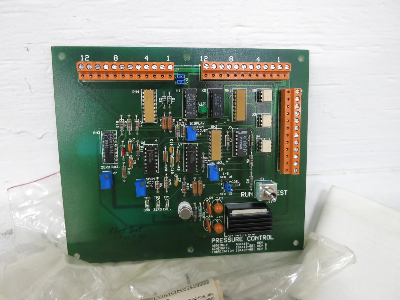 NEW Lumonics A84418-004 Pressure Control Board PCB E84419-001 184437-001 (DW8658-1)