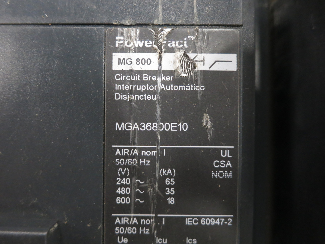 Square D 800A HCP I-Line Main Breaker Panel Board 208/120 800 Amp MGA36800E10 3R (DW8705-1)