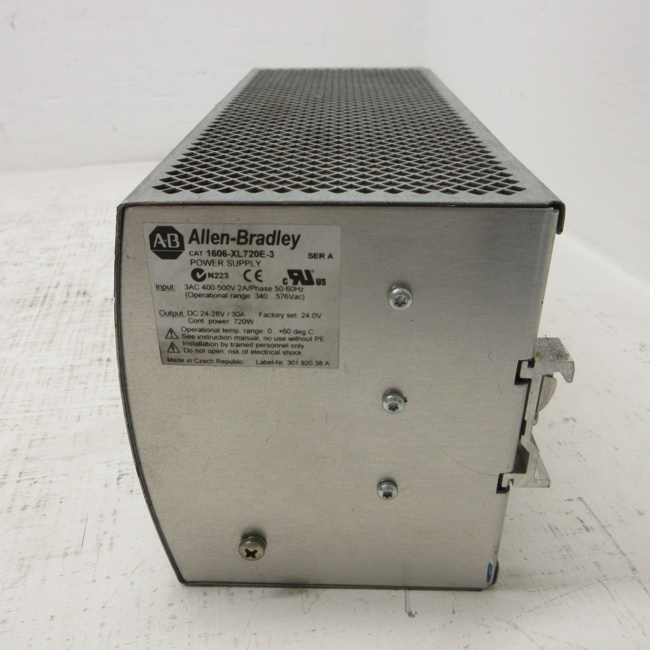 Allen Bradley 1606-XL720E-3 Power Supply 720W IN: 3AC 400-500V OUT: 24-28VDC 30A (AH1741-1)