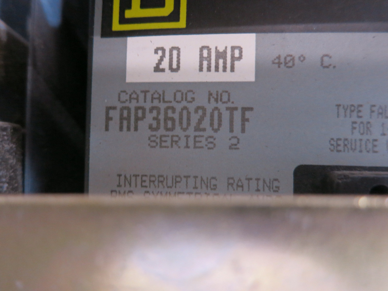 Square D Model 5 20 Amp Breaker 9" Motor Control MCC Feeder Bucket 20A Mod 5 (BJ1195-1)