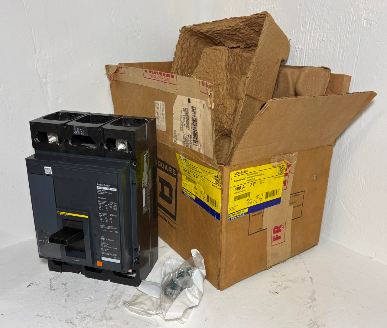 Image of NEW Square D MGL26400 MG 400 Amp 2 Pole PowerPact Circuit Breaker MG400 400A NIB