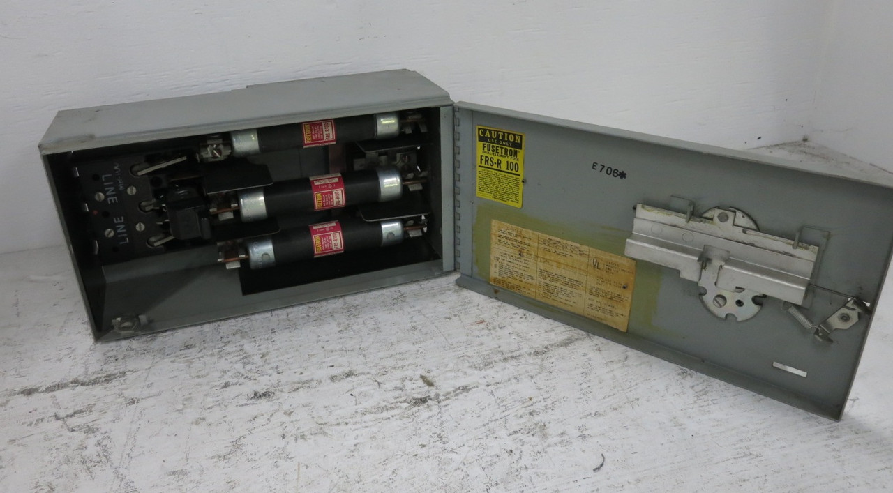 GE QMR363R 100A 600V Fusible Panelboard Switch QMR363-R 100 Amp Fused QMR-363-R (DW8724-1)